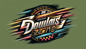 AI generated logo crudely displaying the text “Douglas Racing”. 